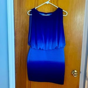 Beautiful ombré semi formal /formal dress.  Purple, blue, teal.